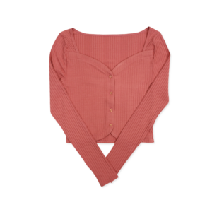 Sweetheart Neckline Long Sleeve Top