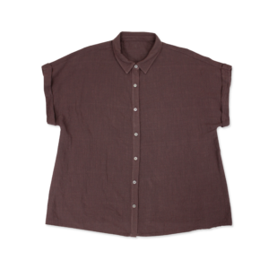 Drop Shoulder Cuffed Buttoned Front Blouse