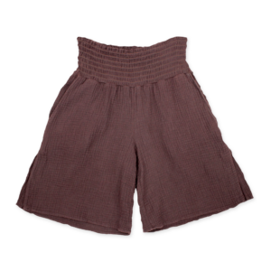 Pull-On Short with Smocked Waist and High Slits