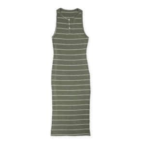 Long Sleeveless Dress with Placket