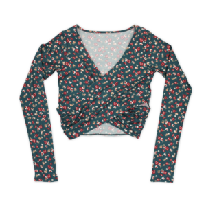 Cross-Over Long Sleeve Cropped Top