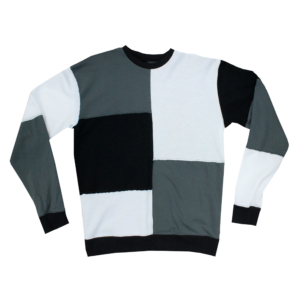 Crew Neck Color Block Pull-Over with Raw Edges