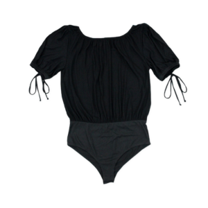 Puff Sleeve Bodysuit with Opening at Back