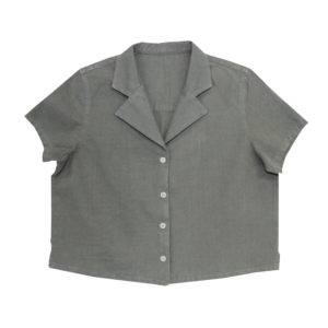 Short Sleeve Blouse with Tailored Collar