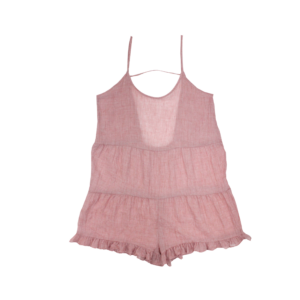 Strap Romper with Frills at Leg Opening