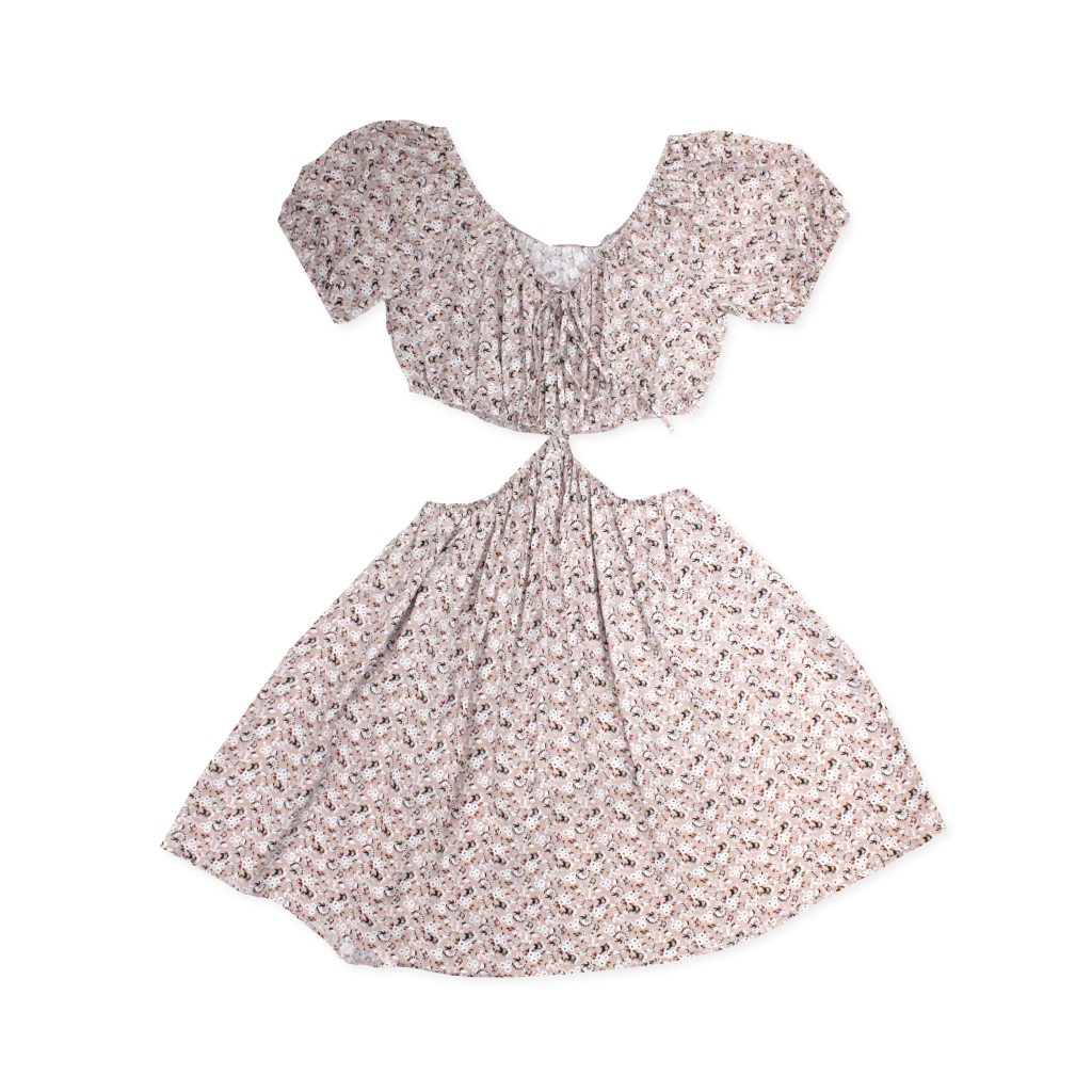 Peasant Dress with Exposed Waist AMFM