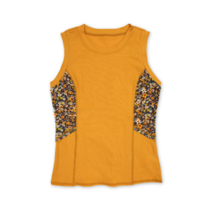 Sleeveless Crew Neck Tank with Mesh Inset