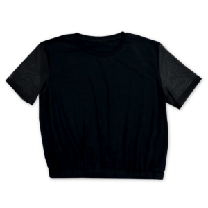 Crew Neck Tee with Mesh Sleeves