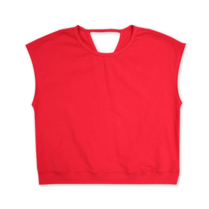 Drop Shoulder Top with Opening at Back