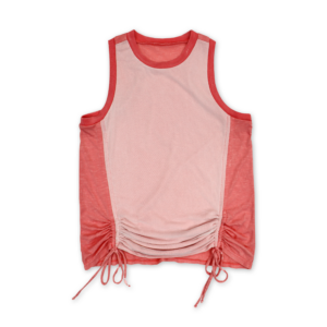Sleeveless Crew Neck Tank with Mesh Overlay