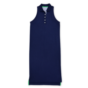 Sleeveless Long Dress with Polo Collar