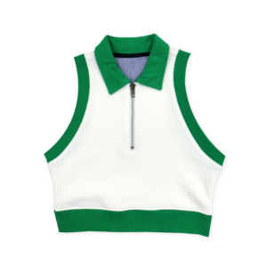 Sleeveless Cropped Top with Collar