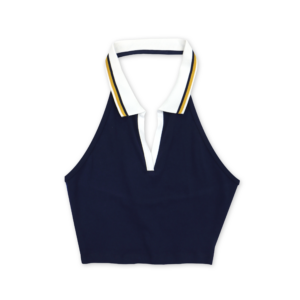 Halter Cropped Tank with Rib Collar