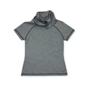 Short Raglan Sleeve Tee with Funnel Collar