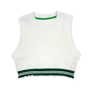 Sleeveless Crop Top with Frill Trim