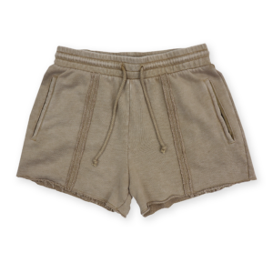 Shorts with Exposed Front Seams and Pockets