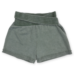 Shorts with Cross Over Waistband at Front