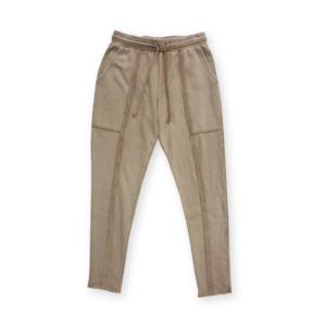 Slim Pull-On Pants with Seams at Front