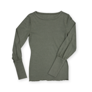 Wide Crew Neck Long Sleeve Top with High Cuffs