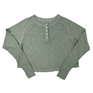 Long Sleeve Hooded Cropped Henley